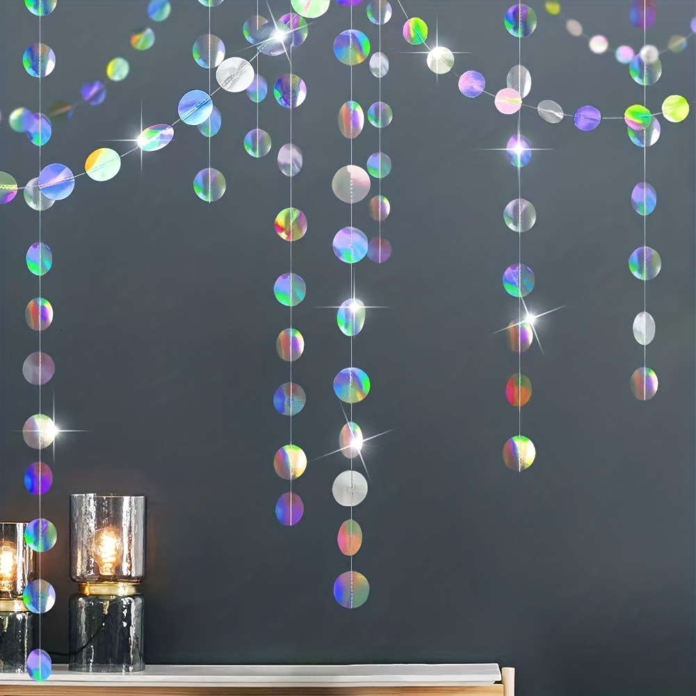 Tinsel Garland Decoration - 1 PC Shimmering Iridescent Circle Garlands-Magical