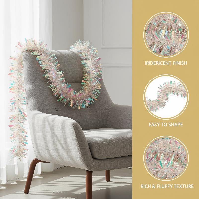 พวงมาลัยประดับตกแต่งสีเขียวอ่อ - Tinsel Garland Decoration บทวิจารณ์และราคา