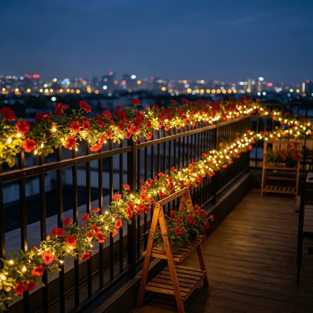 ไฟประดับรูปดอกกุหลาบพลังงานแสง - Christmas Lights Outdoor บทวิจารณ์และราคา