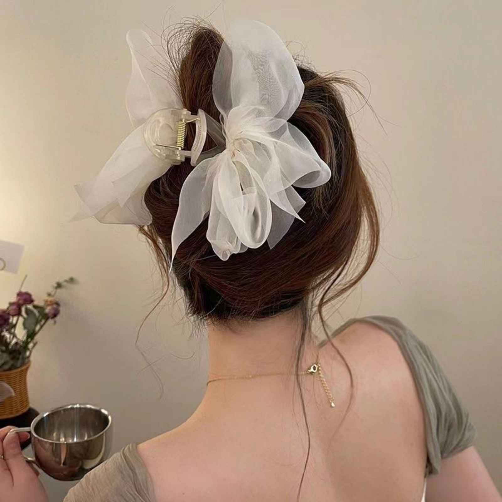 กิ๊บติดผมทรงโบว์ใหญ่ผ้าตาข่ายแ - Ribbon Bow Gift บทวิจารณ์และราคา