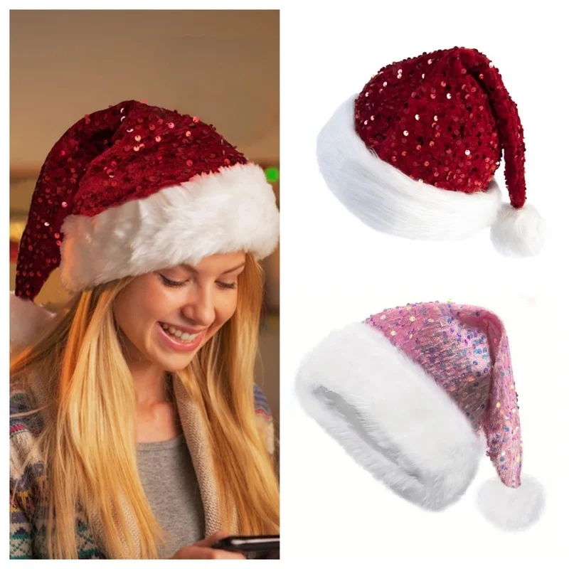 หมวกคริสต์มาสสองชั้นประดับเลื่ - Santa Hat Plush บทวิจารณ์และราคา